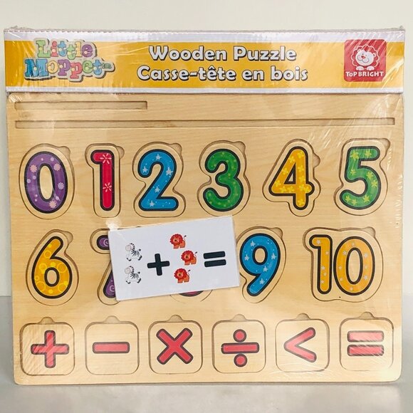 Wooden Numbers Puzzle with Math Equation Cards New Sealed Age 5+ - Picture 6 of 11